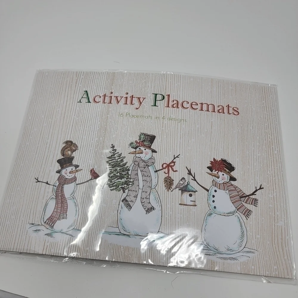 Christmas 2 sets Pier 1 activity placemats Xmas 16 mats 4 designs sealed T22